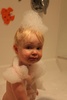 Bubble head. Wasn't so sure about the bubbles until Dada put some on his head and Lyon licked some.