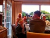 Uncle James is in town and olive shows off her gorgeous olive dress to the cuzzies.
