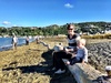 Beautiful morning for a stroll along Lyall bay with Lyon and Myah, who is staying for a few weeks.