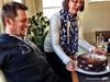 Birthday Brunch at the Pecks. French toast stack followed by fruity port and chocolate cake. Yum!