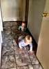 Crawling with Lockie, hand prints with Ali at the start of our week in Wanaka.