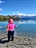 Throwing stones after a lovely walk at Lake Wanaka.