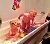 Bath and story time with the cuzzies who stayed for a sleep over!