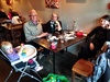 Our first dinner out with Olive. It went well and was delicious. Luckily the restaurant owner had a basket of toys to keep her amused.
