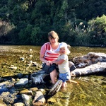 Paddling in the surprisingly warm water