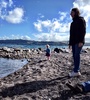 Fun times down at the beach during a break in the weather.