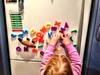 We visited Jan and Jerry so they could meet Iris. They gave Olive some fridge magnet letters which she loved racing from the lounge one at a time to place on the fridge.