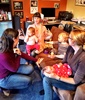 Fish and chip evening at the Turners. Olive had a great time catching up with her 