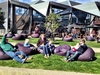 Peppa pig puppet show was great! Olive loved the crab and petro pony the most! We joined the boys after for a wellington on a plate burger and a big run around for the kids followed by ice cream in the sun.