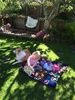 It was over 28 degrees today and no wind. Can't beat it. Just about to enjoy f&c on our lawn with our new friend Hilda the hippo (Gini's birthday present)