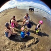 Another day at the beach. Olive made an 'o' for olive which we were all allowed in and the cousins all loved playing in a giant hole of water! All doing something different.