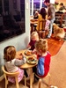 Cousins all in a row. Spot the widdle iris on granny. Enjoyed a lovely family fish and chips evening. Kids are getting along better and better and played in Olives room for a while too.