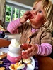 Today Olive had three boiled eggs with soldiers for second lunch after having fish fingers at playgroup. The new egg cup did the trick.