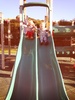 Olive really enjoyed my old stamping playground with Lucas this afternoon. Her confidence has come along with climbing ladders, going down head first on the slide to yelling 'higher' on the swing. She also looked after Lucas when he wandering off by taking his hand and took him back to play.