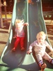 Olive really enjoyed my old stamping playground with Lucas this afternoon. Her confidence has come along with climbing ladders, going down head first on the slide to yelling 'higher' on the swing. She also looked after Lucas when he wandering off by taking his hand and took him back to play.