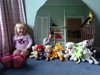 Olive enjoys a bit more play (throwing soft toys in the air) in her bedroom (but mummy has to stay)we have nearly finished her new but old dresser, with the mirror which olive loves!