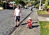 The sun was finally shining again do we went to the park for ice cream and a kick around.