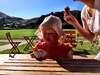 The sun was finally shining again do we went to the park for ice cream and a kick around.