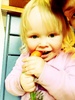 There is nothing quite like eating fresh carrots straight from the garden. Olive ate five baby carrots from our garden one after another. She was also extremely excited about spotting the potatoes as I dug them up and quickly placed them into the box.