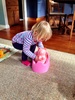 Piggy also goes to the potty these days. We have some success in the afternoons with the potty and no nappies. Mostly number ones and if we gently remind her, she often says yes or no if she needs to go. So proud.