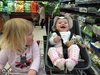 First time Rissy rides shotgun with big sister at the supermarket. Nearly fell asleep at the end - so much to see! Had a lovely swim date with Olive today, she loved the water and swim ring. She was really confident walking around in the deep end and jumping into my arms. Loved it so much I had a hard time getting her out!