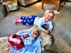 Marching robot pyjamas! Thanks Aunty Lauren. Iris can finally fit hers.
