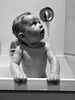 Iriee Ann who is on a mission to explore! It took her seconds to get up the slide! I was amazed at her grip, then of course Olive had to do it. Iriee loves standing at the bath on either side which makes us a bit nervous.