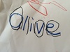 Olive has started to show interest in letters and words while we are reading books and wants to copy our letter shapes. Her drawings of people have started to have round hands and eyes and lots of hair and we love drawing with two pens at a time. The sun has made a few appearances too.