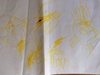 Olive has started to show interest in letters and words while we are reading books and wants to copy our letter shapes. Her drawings of people have started to have round hands and eyes and lots of hair and we love drawing with two pens at a time. The sun has made a few appearances too.