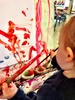 Iris's first painting experience! Loved it and ate some too.