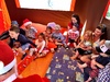 The annual friends Christmas party hosted this year by Nige and Lana. A fantastic day of sun, pizza, rotisserie beef ribs (amazing), water balloons, pink chalk and a barefoot Santa (Josh) that Olive was still pretty nervous about.