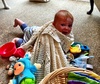 Iris got up to all sorts of mischief while mummy and Olive were at Kindy and Nan had left. Including taking the bottle!
