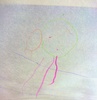 The 'O' for Olive is never ending! Playdoh, crayons, painting... Olives first real drawing of her family. Olive & Iris have legs! And eyes! This was the start of the drawing but she did draw mummy, daddy and Lyon too.
