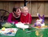 Olive and her purple bunny cake. Three today! We had a lovely join party with Anthony.