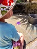 Day 4 kindy: starting to get friendly with a few girls, enjoyed a different media for drawing 'purple Olive'. I have also noticed the kids seem to flock to parents, at one stage I had to get them all lining up and taking turns! We managed nearly two hours without mum today, well done mooje.