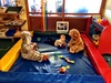 Iris had a few admirers at Playcentre today and got into some gloop. Olive was quick to protect her little sister from the lion and elephant!