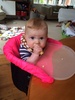 The home made kayak cover/ pink tutu is working wonders on keeping our lobster clean! Easy for Iris to find her food too.