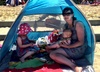 We joined the masses on a scorching day at Scorching Bay. Nan and Grandad turned up for an icecream too!