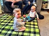 A fun catch up at Granny and Poppas. The 3 babies slept while the 3 big kids had big kid time, then the babies had a play. Olive and Violet had fun colouring in the same picture.