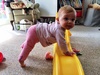 Iris has hit a few milestones all at once these past few days. Clapping at 10pm at night (it cheered us up- cheeky monkey) taking a few crawls on her knees and now pulling herself up on things!