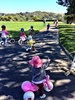 Bike day at kpc. Iris borrowed a bike and has started to sit and go backwards lately, but generally likes walking with it between her legs. We are also a bit of a runner and doesn't look back! It would seem mummy's tactics can't be reused for no 2.
