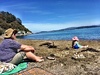 A stunning long weekend spent relaxing with family. It feels like we haven't relaxed for ages! A lunch with great Aunty Jenny & Colin, & Aunty Lauren with relaxing in the afternoon. Next day we enjoyed days bay with pizza, nan & grandad on the beach and were impressed by olive's confidence as she picked up a dead crab! Gave it a sandy bed, and had lots of fun in the water. Iris loved the water as well, a complete change of clothes for both, it was warm enough to swim after all!
