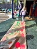 Iris and olive enjoy paint between their toes. Iris was a bit unsure of the feeling and they both managed bum prints too!
