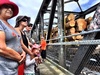 We wandered over the old railway bridge to Tauranga to visit the lovely Hairy Maclary statues and playground.