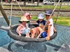 We wandered over the old railway bridge to Tauranga to visit the lovely Hairy Maclary statues and playground.