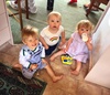The babies at lunch and at play. Iris liked to push them round a bit.