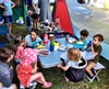 Dinner on night one followed by toasting mash mellows on the coal BBQ.
