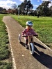 Iris got to test drive her new birthday bike, which she flew on!