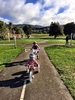 Iris got to test drive her new birthday bike, which she flew on!