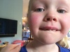 Oli has lost her top front tooth! Second one can't be far off! Here's our goofy smile.